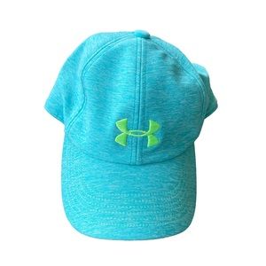 NWOT Under Armor lightweight teal w/lime emblem baseball cap.